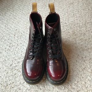 Dr. Martens Vegan Cherry Red 1460 boots